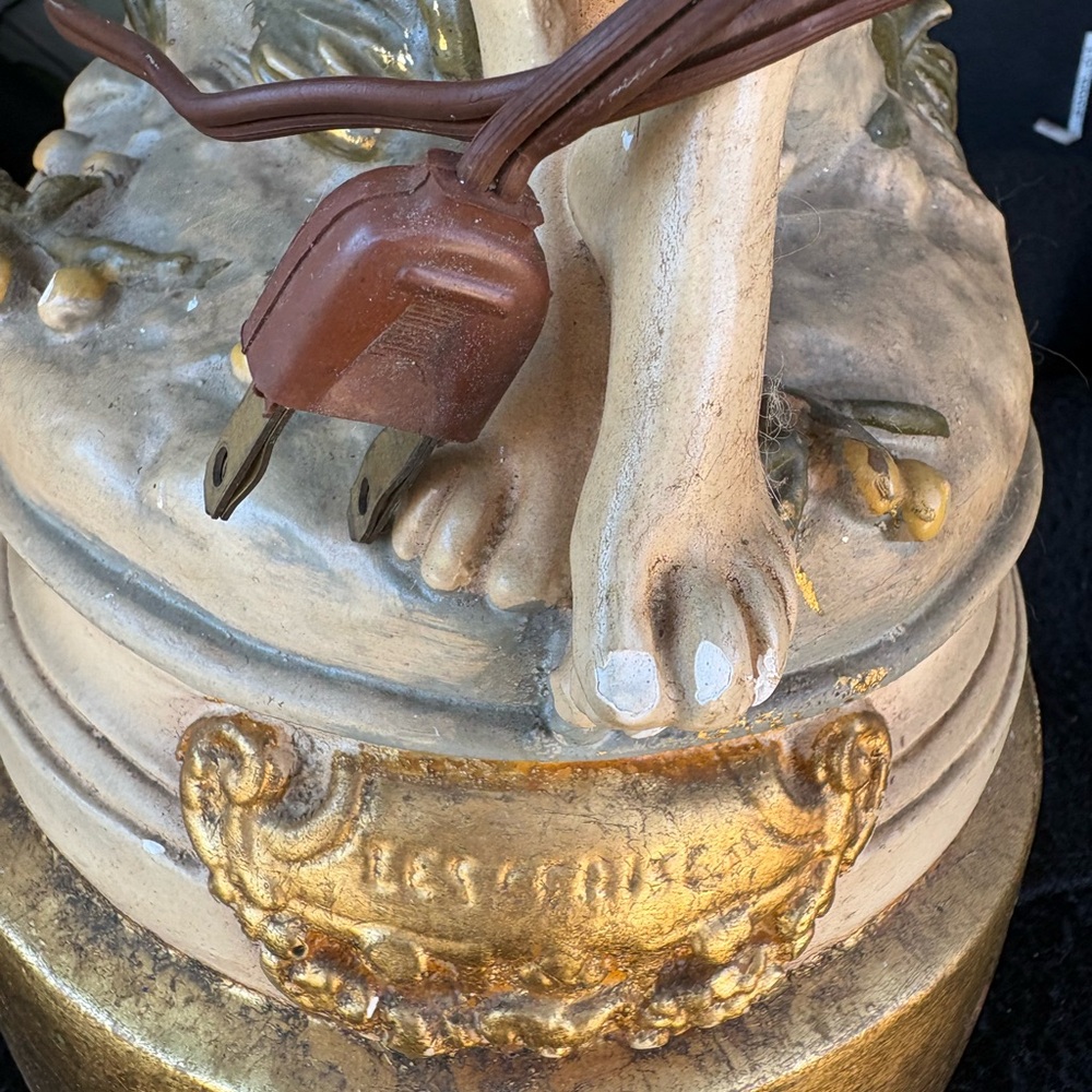 August Moreau spelter lamp turn of century - Picture 10 of 12